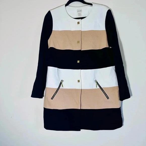 Chico’s color block statement jacket topper size 1 (M) NWT - Picture 4 of 14